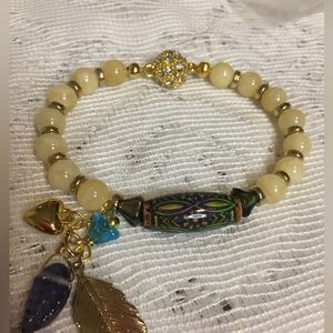 MOOD BRACELET W/ YELLOW JADE BEADS